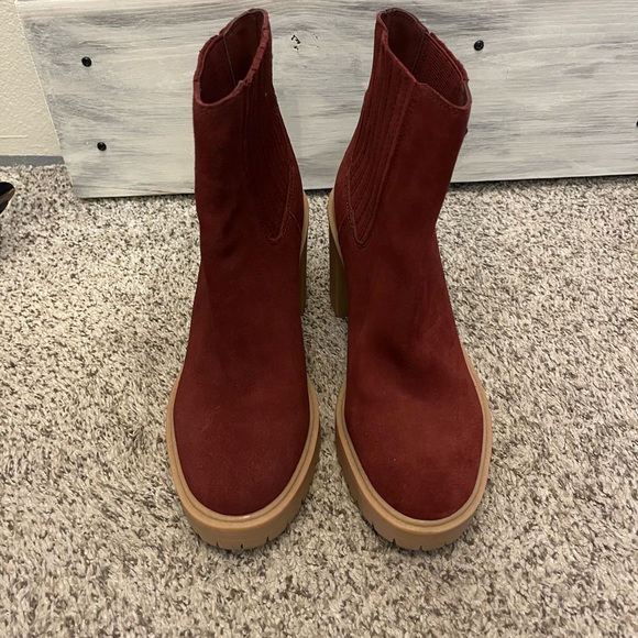 Dolce Vita Caster H2O Waterproof Leather Bootie in Burgundy - Picture 6 of 10